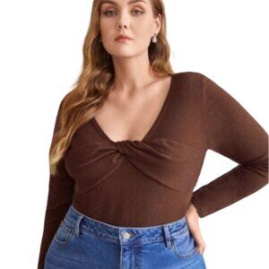 Brown Long Sleeve Shirt Size 1XL